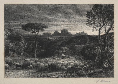 Åbning af folden, 1880. af Samuel Palmer