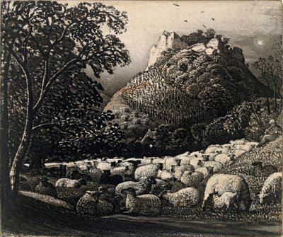 Flokken og Stjernen, c1831-1832 af Samuel Palmer