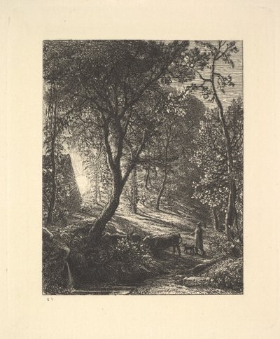 The Herdsmans Cottage, eller solnedgang, 1880. af Samuel Palmer