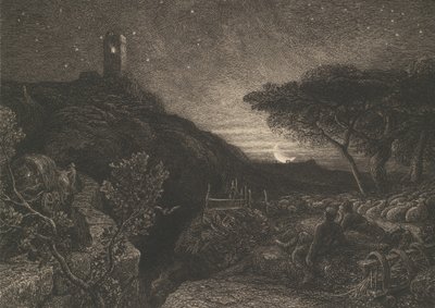 Det ensomme tårn, 1879. af Samuel Palmer