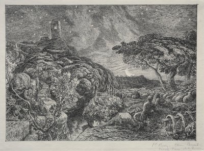 Det ensomme tårn, 1879. af Samuel Palmer