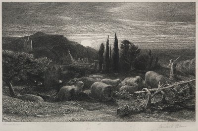 Den stigende måne. af Samuel Palmer