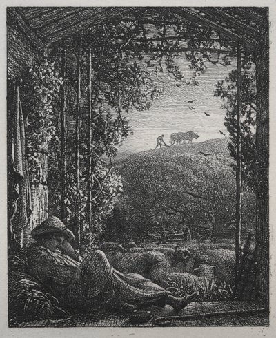 Den sovende hyrde, 1857. af Samuel Palmer