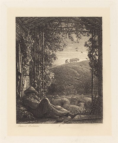 Den sovende hyrde; Tidlig morgen af Samuel Palmer