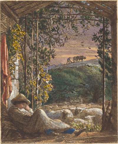 Den sovende hyrde; Tidlig morgen af Samuel Palmer