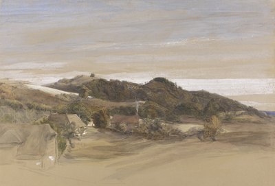 Underriver Hills, nær Sevenoaks, Kent, fra Grounds of J. Herries, Esq. ca. 1840 (pen & blæk med akvarel over grafit på papir) af Samuel Palmer