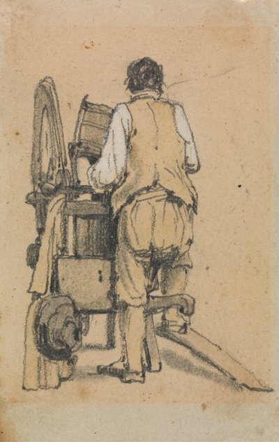 En arbejder set bagfra at betjene en maskine af Samuel Prout