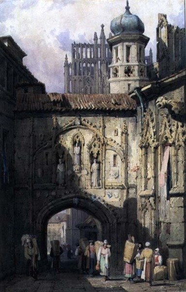 A View in Nürnberg, ca. 1823 (akvarel på papir) af Samuel Prout