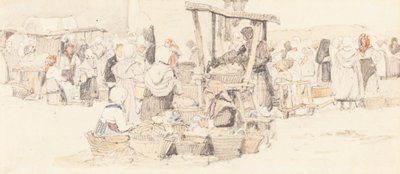 Et udendørs marked af Samuel Prout