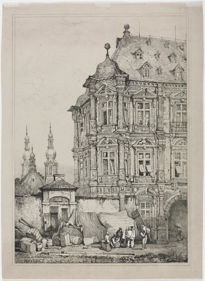 Slottet i Martinsburg, Mainz, Tyskland, 1833. af Samuel Prout