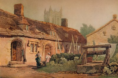 Hytter ved Glastonbury, c1819 af Samuel Prout