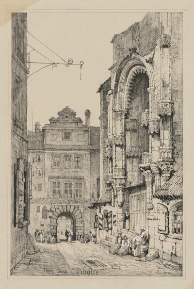 Facisimilies af skitser lavet i Flandern og Tyskland: Thein Church, Prag af Samuel Prout