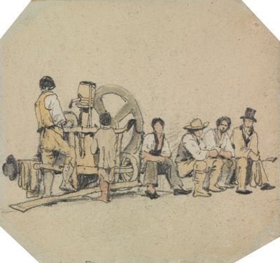 Mekanisk kværn med figurer af Samuel Prout