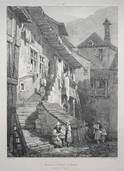 Ruinerne af Abbey of Baume. Rettens indre. af Samuel Prout
