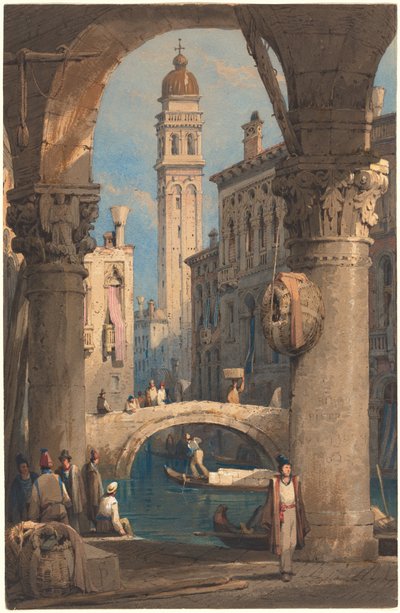 San Giorgio dei Greci, set fra en arkade af Samuel Prout