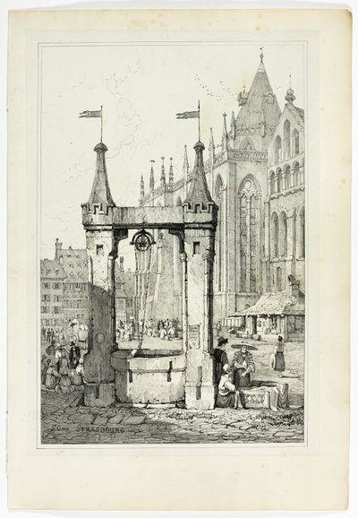 St Omer, Strasbourg, fra faksimiler af skitser lavet i Flandern og Tyskland af Samuel Prout