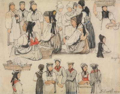 Studie af figurer i Schaffhausen af Samuel Prout