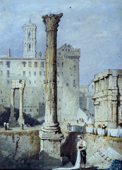 The Column of Phocas (akvarel på papir) af Samuel Prout