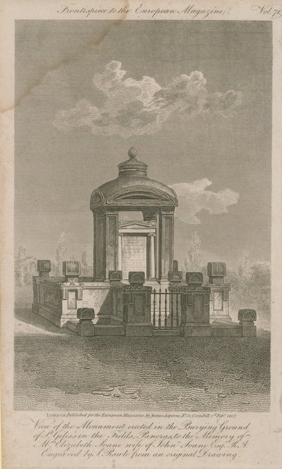 Monument til Elizabeth Soane af Samuel Rawle