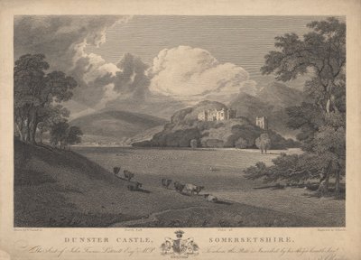 Nordøst udsigt over Dunster Castle, Somersetshire af Samuel Rawle