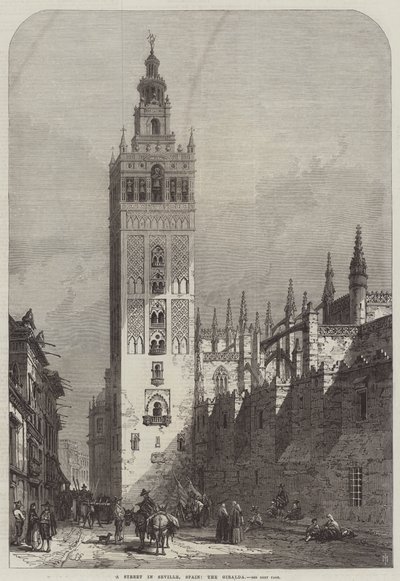En gade i Sevilla, Spanien, Giralda af Samuel Read