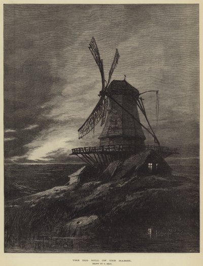 Den gamle Mølle på Marsken af Samuel Read