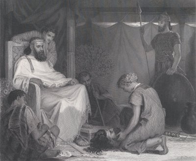 David Brought Before Saul, fra The Art Journal, overfor s. 100, april 1871. af Samuel S. Smith