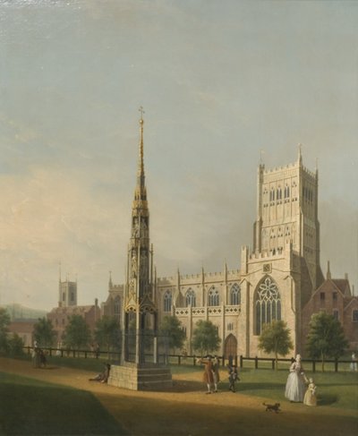 A View of Bristol High Cross and Cathedral, ca. 1750 (olie på lærred) af Samuel Scott