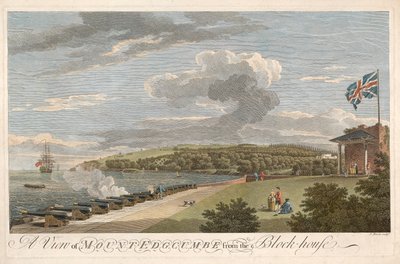 En udsigt over Mount Edgcumbe fra Block House, pub. 1755. af Samuel Scott