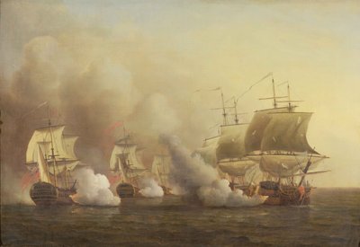 Aktion ud for Kap det Gode Håb, 9. marts 1757 af Samuel Scott