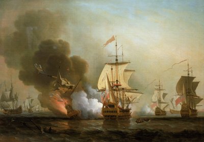 Søslag ud for Cartagenas kyst (Spanien), 28. maj 1708 af Samuel Scott