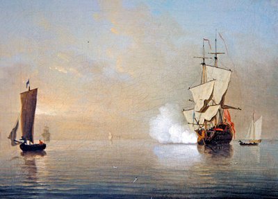 The Morning Gun (olie på lærred) af Samuel Scott