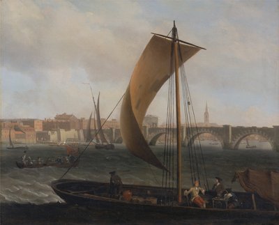 Udsigt over Themsen med Westminster Bridge af Samuel Scott