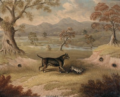 Charley, en terrier med en kanin af Samuel Spode