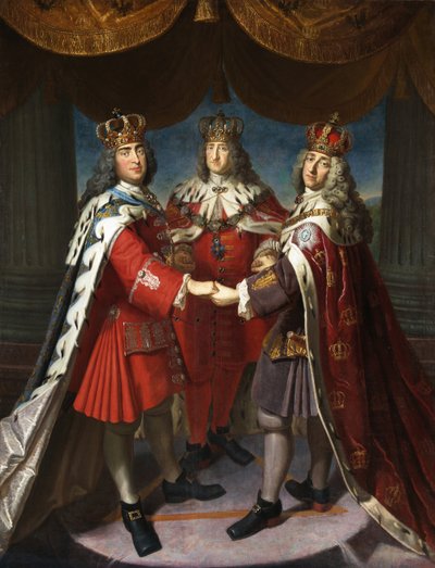 Alliance af Konger Frederik I. i Preussen, August II den Stærke og Frederik IV af Danmark, 1709. af Samuel Theodor Gericke