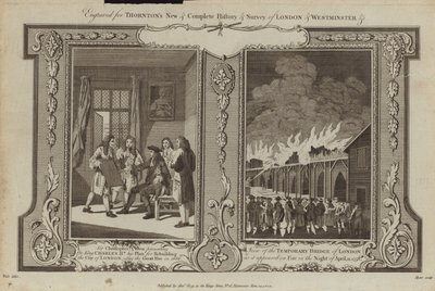 Londons brande i 1666 og 1758 af Samuel Wale