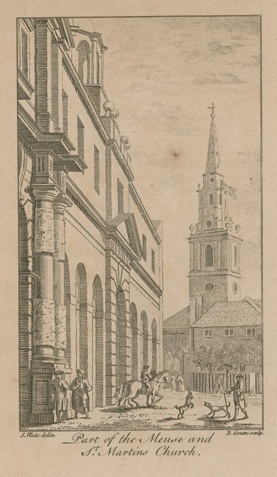 En del af Meuse og Sankt Martins Kirke af Samuel Wale