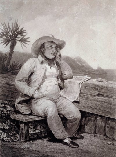 Portræt af Napoleon I (1769-1821) et Sainte Helene-stik af Samuel William Reynolds (1773-1835) 1820 Ile d