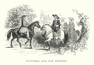 Cromwell og Fox mødes (kobberstik) af Samuel Williams