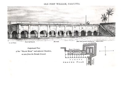 Old Fort William, Calcutta, med en formodet udsigt over 