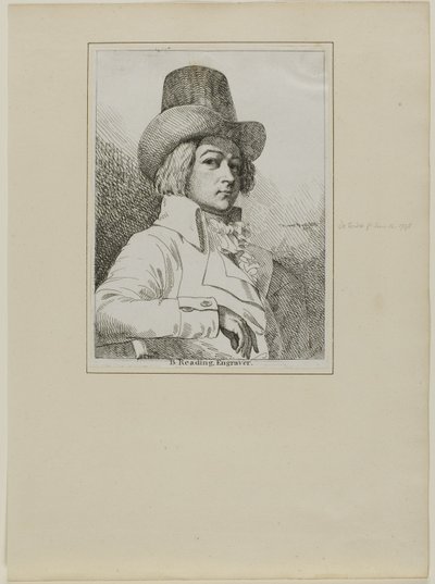 Portræt af B. Reading, Gravør af Samuel de Wilde
