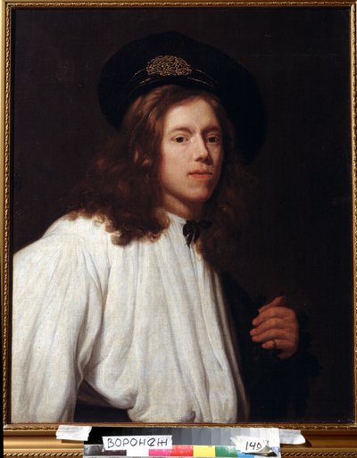 ""Autoportræt" (Selvportræt) Peinture de Samuel Dirksz van Hoogstraten (1627-1678) 17eme siecle Musee des Beaux Arts Ivan Kramskoy (ou Kramskoi) a Voronej (Voronezh), Rusland. af Samuel van Hoogstraten