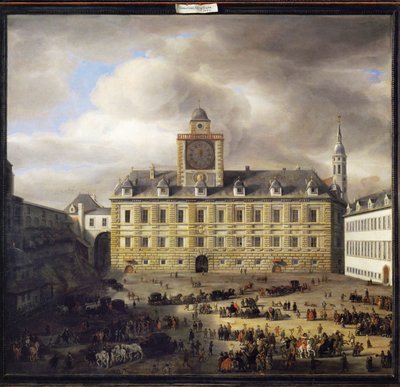 Den indre borgplads i Wien (maleri på egetræ) af Samuel van Hoogstraten