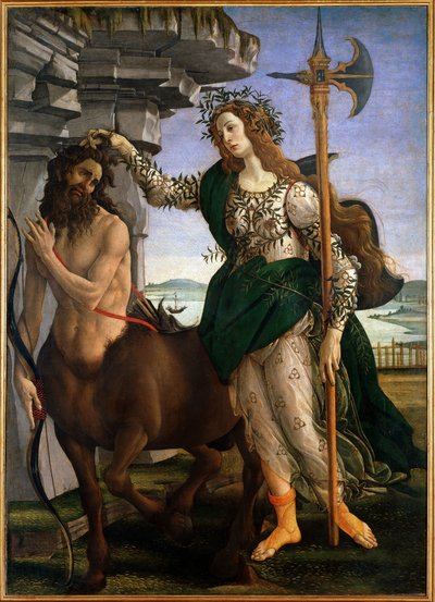 APallas and the Centaur (Tempera på lærred, ca. 1480) af Sandro Botticelli