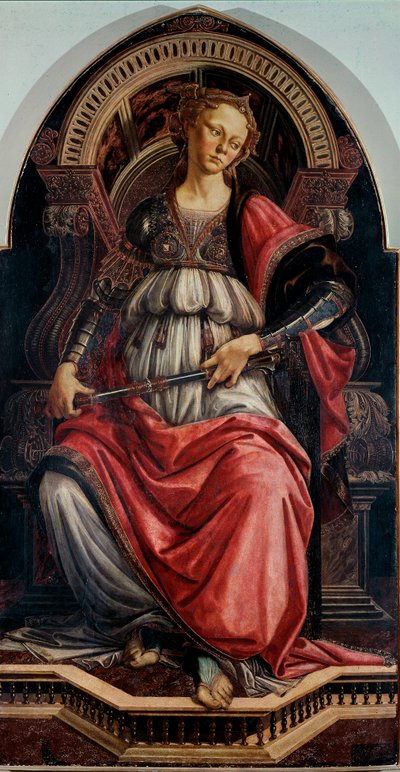 Force Allegori. Maleri på træ af Alessandro di Mariano dei Filipepi dit Sandro Botticelli (1445-1510) 1470 ca. Søn 167x87 cm Uffizi Galleri (Kontorer) Firenze af Sandro Botticelli