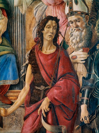 Pala di San Barnaba (altertavle af St. Barnaba): Vor Frue har et barn med den hellige Katarina af Alexandria, den hellige Augustin, den hellige Barnaba og den hellige Johannes Døberen, den hellige Ignatius af Antiokia og ærkeenglen den hellige Michael. Det af Sandro Botticelli