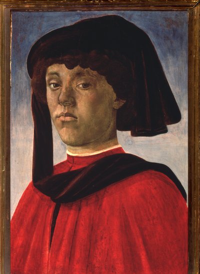 Portræt af ung mand med en baret (maleri, ca. 1470) af Sandro Botticelli