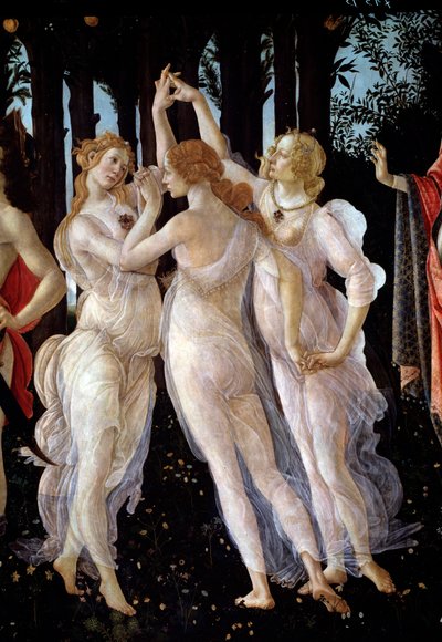Foråret. Detalje af de tre nåder (maleri af Sandro Botticelli