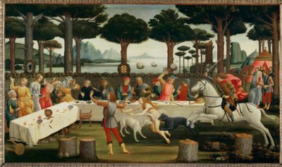 Die Geschichte des Nastagio degli Honesti III af Sandro Botticelli