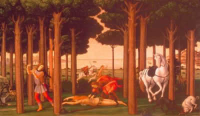 Die Geschichte des Nastagio degli Honesti II af Sandro Botticelli